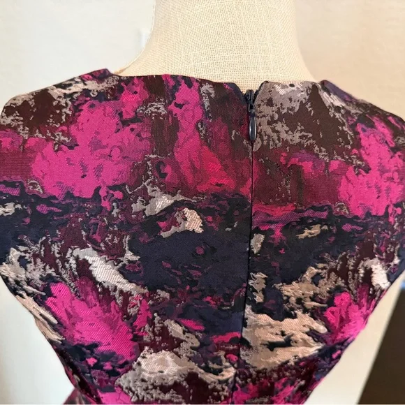 Vince Camuto Abstract Pink Navy and Silver Mini Dress - Picture 6 of 11